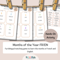 🇫🇷🇬🇧 Months of the Year French English Learning Activity - Kindergarten - Grades 1-2