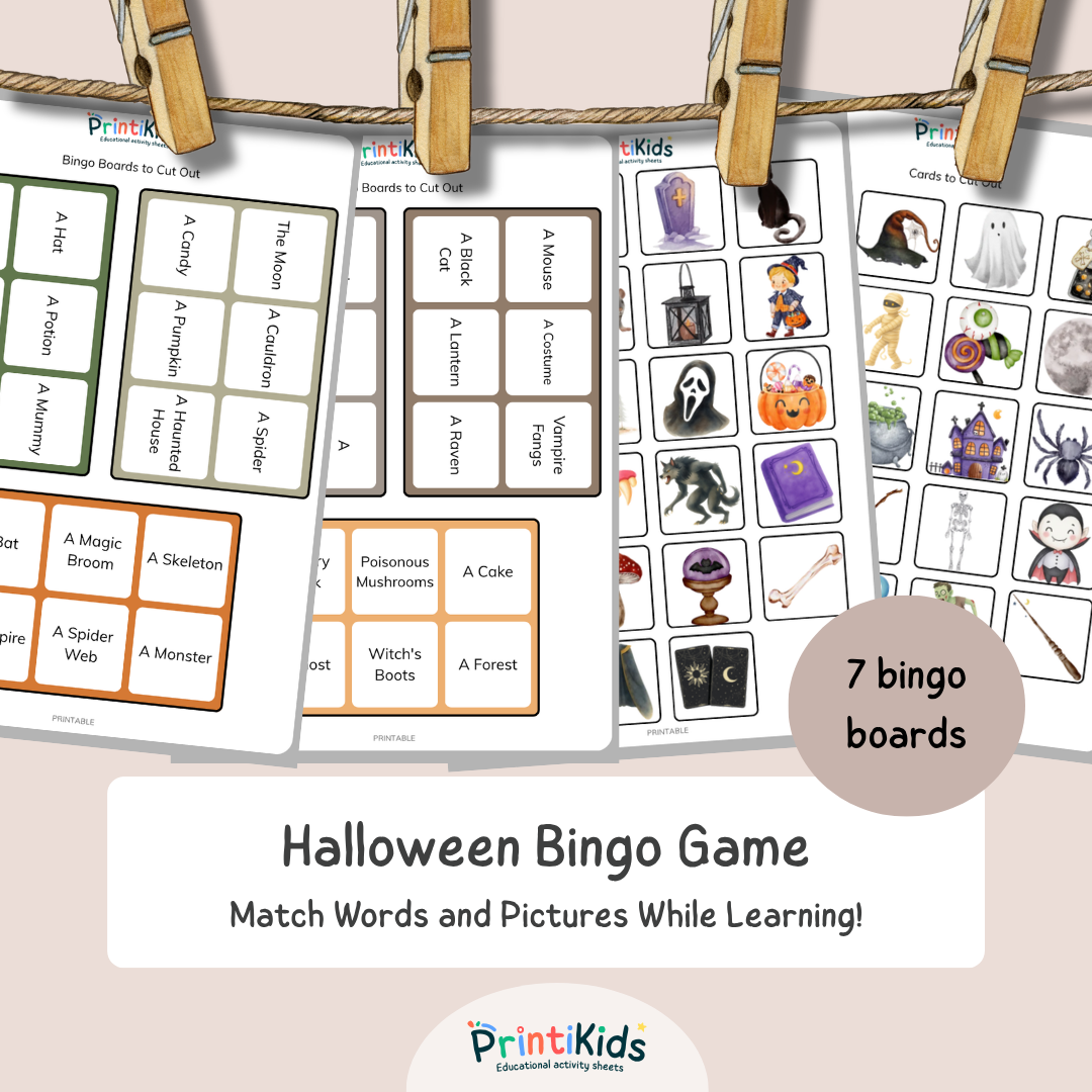 Halloween Bingo – Reading & Vocabulary Game – Grade 1–2