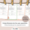 Compréhension écrite avec questions - CP