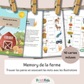Memory de la ferme – Jeu de lecture et vocabulaire CP CE1