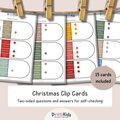 Christmas Clip Cards – Reading Comprehension & Vocabulary – Grades 1–3