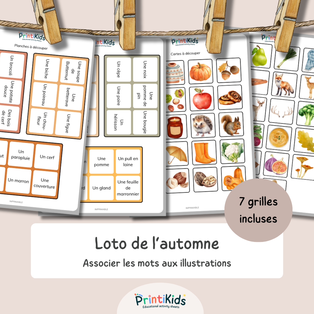 Loto de l'automne – Jeu de lecture et vocabulaire - CP CE1