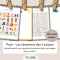 Pack vêtements des saisons à imprimer – Images + mots – GS CP