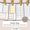 Number Bingo 1–100 – Numbers & Words Matching Game (Ages 6–9 | Grade 1–3 / Year 2–4)