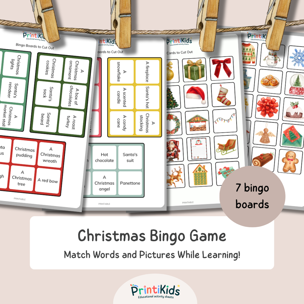 Christmas Bingo – Reading & Vocabulary Game – Grade 1–2