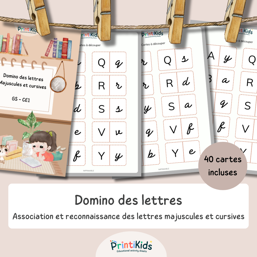 Domino des lettres majuscules & cursives – GS-CE1