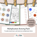 Multiplication Activities Pack – 25 Printable Pages - Ages 7–9 | Grade 2–3 | Year 3–4