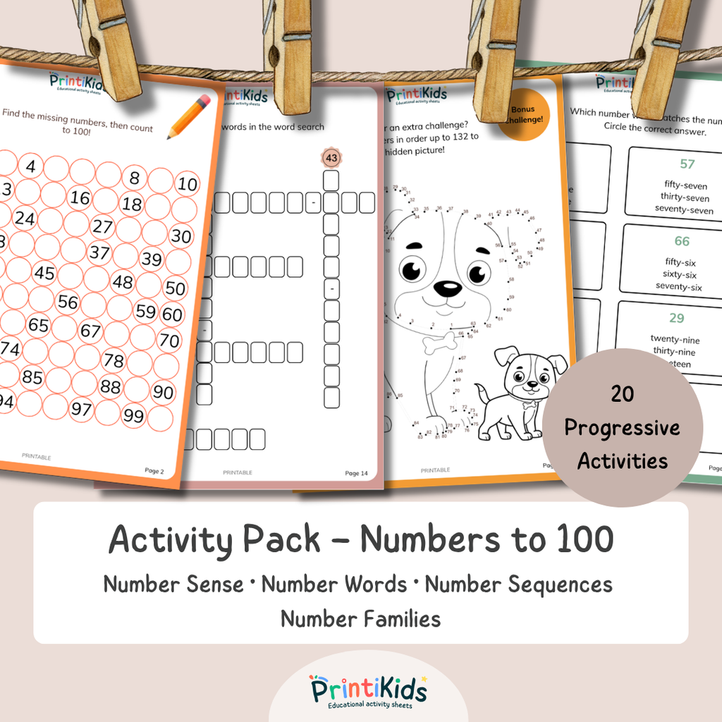 Number Words to 100 Activity Pack - Grade 1 / Year 2