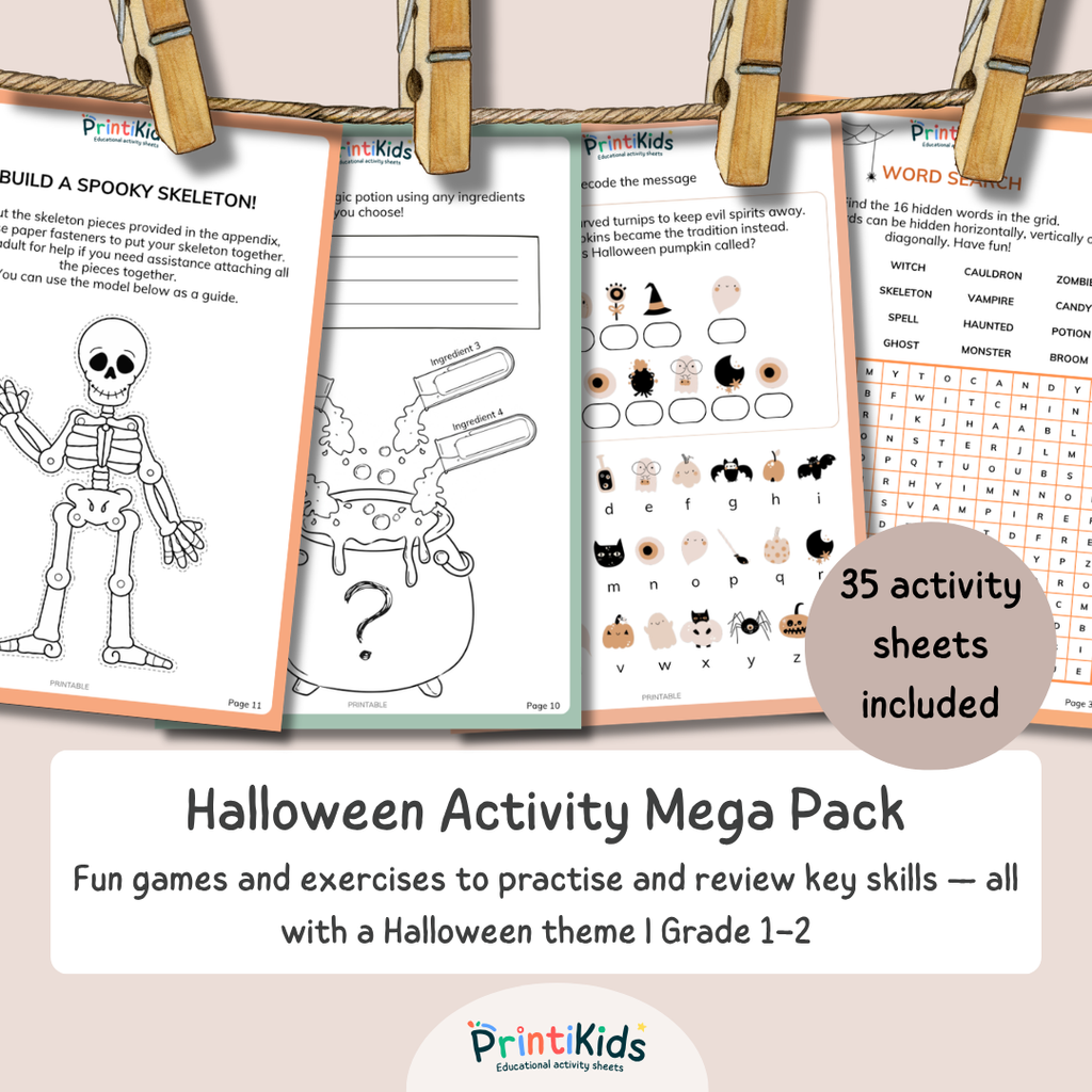 Halloween Activity Mega Pack – 35 Printable Activities – Grade 1–2