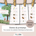 Domino de mots du printemps – Jeu de lecture CP CE1