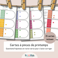 Cartes à pinces printemps – Jeu de lecture et compréhension CP CE1 CE2