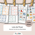 Loto de l’hiver – Jeu de lecture et vocabulaire CP CE1