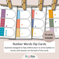 Number Words Clip Cards 1–100 – Self-Correcting Math Activity (Ages 6–8 | Grade 1–2)
