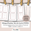 🇫🇷🇬🇧 Bilingual Number Words Cards (1–20) – Hands-On French & English Learning | Grade 1–3