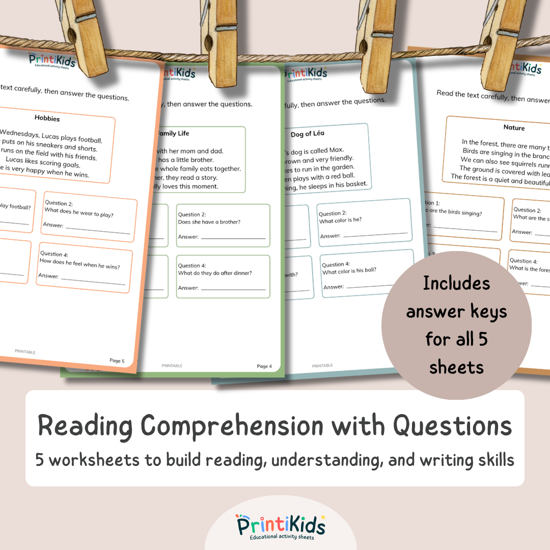 Reading Comprehension – Short Stories with Questions - Grade 1