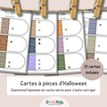 Cartes à pinces Halloween – Lecture et compréhension – CP CE1 CE2