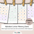 Printable Alphabet Letter Matching Game – Uppercase, Lowercase & Cursive – Preschool, Kindergarten & Grade 1
