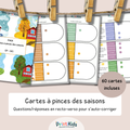 Cartes à pinces des saisons - activité autonome CP CE1
