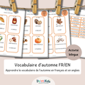 🇫🇷🇬🇧 Cartes de vocabulaire bilingues français anglais – Automne – GS CP CE1