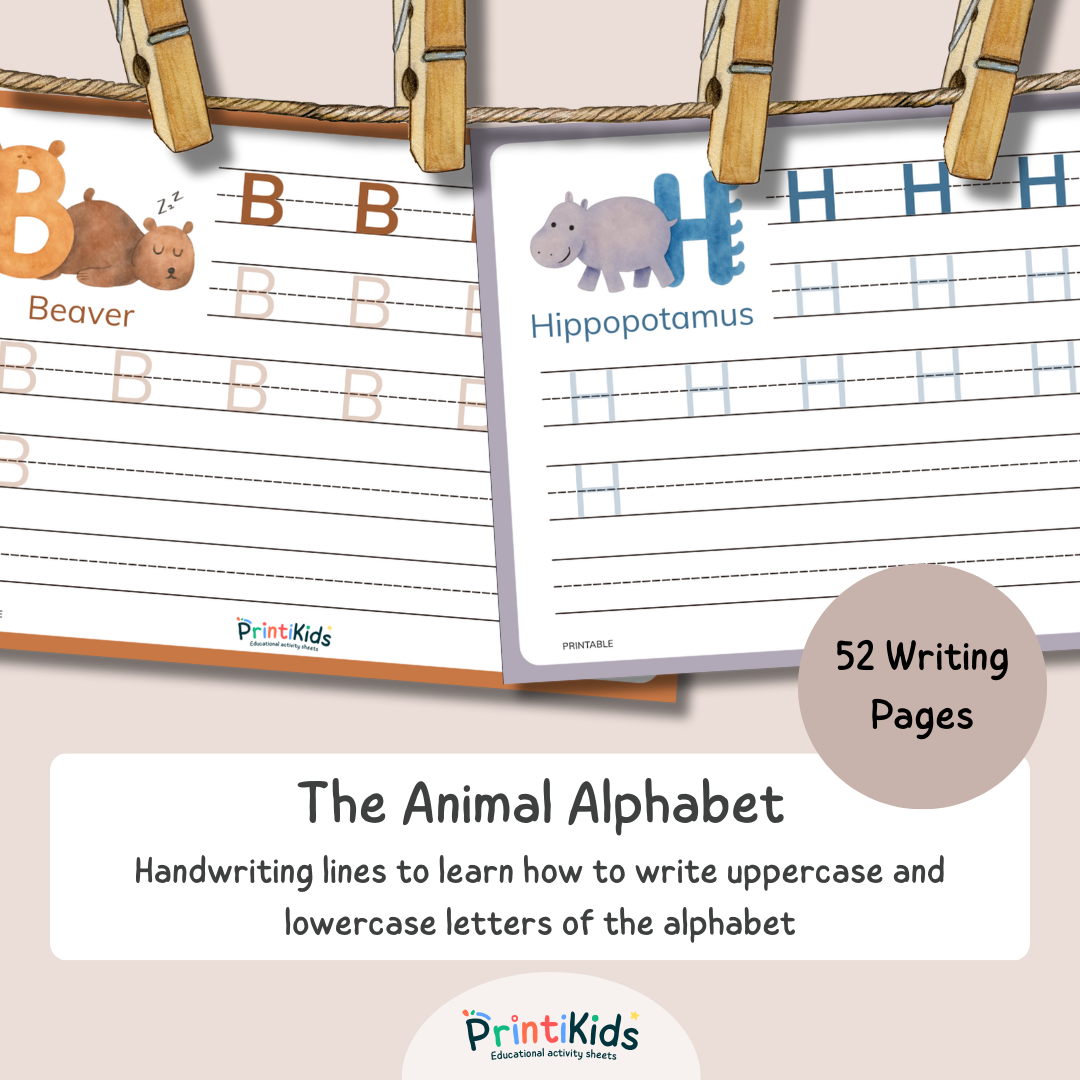 Animal Alphabet Handwriting Worksheets – Early Years & Elementary