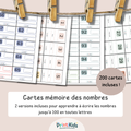 Cartes d’écriture des nombres en lettres jusqu’à 100 – 200 cartes pédagogiques - CP–CE2