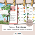 Memory du printemps – Jeu de lecture et vocabulaire CP CE1