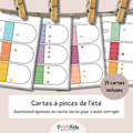 Cartes à pinces de l'été – Jeu de lecture et compréhension CP CE1 CE2
