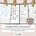 Complete Winter Activity Pack – 35 Printable Worksheets & Games – Grade 1–2