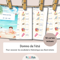 Domino des mots de l’été – Jeu de vocabulaire à imprimer CP CE1