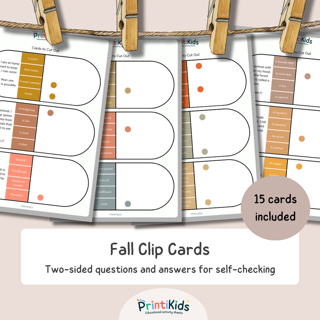 Fall Clip Cards – Reading & Comprehension - Grade 1–3