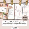 Number Words Memory Game 1–100 – Matching Math Activity (Ages 6–8 | Grade 1–2 / Year 2–3)