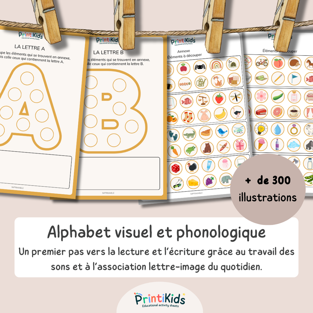 Alphabet et phonologie – activités lettres et sons avec découpage et collage - GS CP