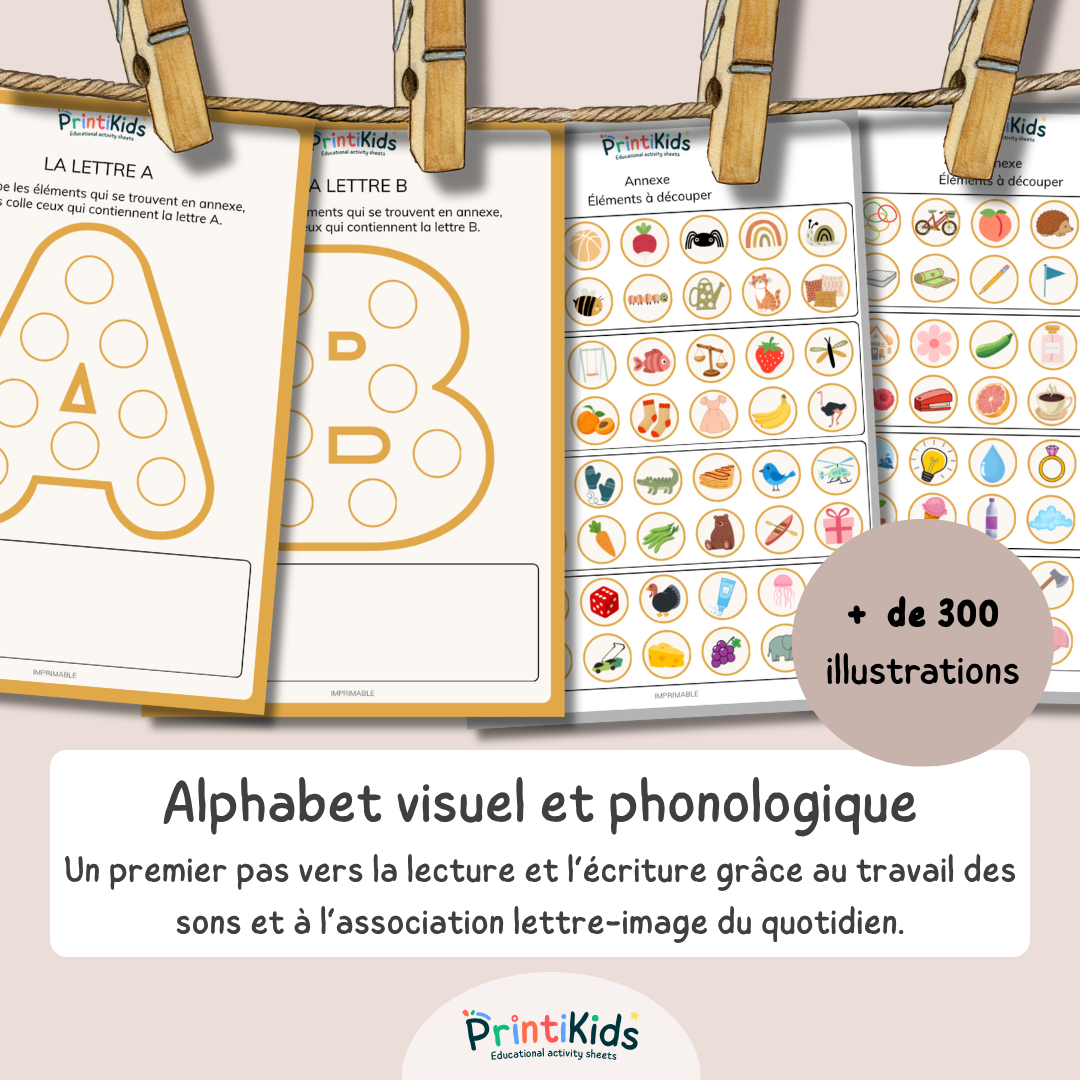 Alphabet et phonologie – activités lettres et sons avec découpage et collage - GS CP