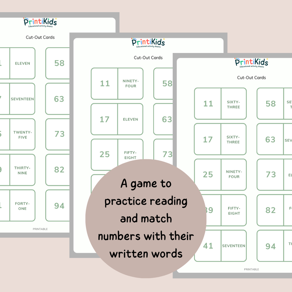 Number Domino Game 1–100 Digits and Words – Ages 6–8 Grade 1–2 Year 2–3