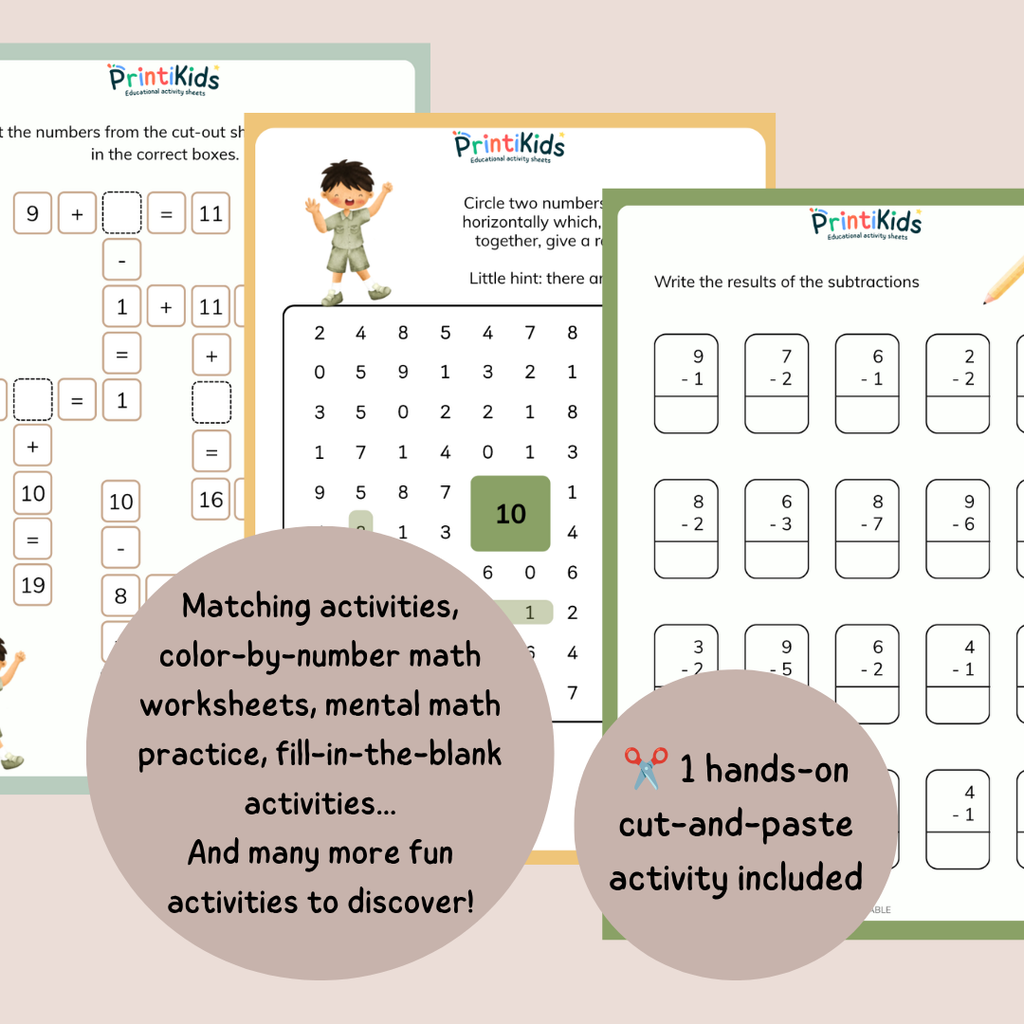 Addition and Subtraction Worksheets Pack – Fun Math Activities for Grade 1–2