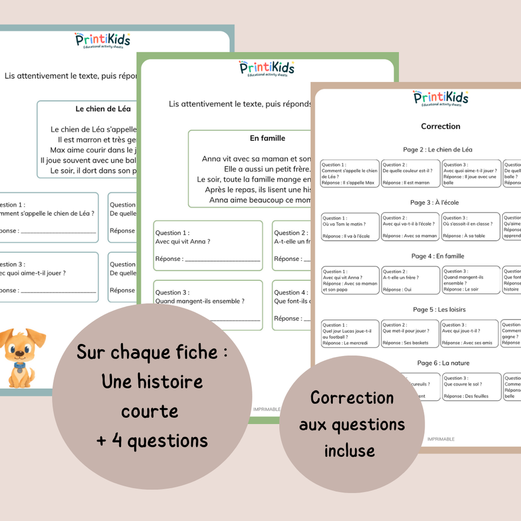 Compréhension écrite avec questions - CP