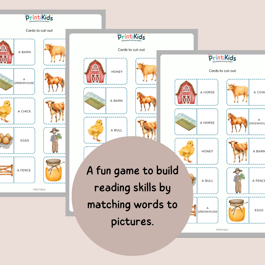 Farm Dominoes – Reading & Vocabulary Game - Grade 1–2