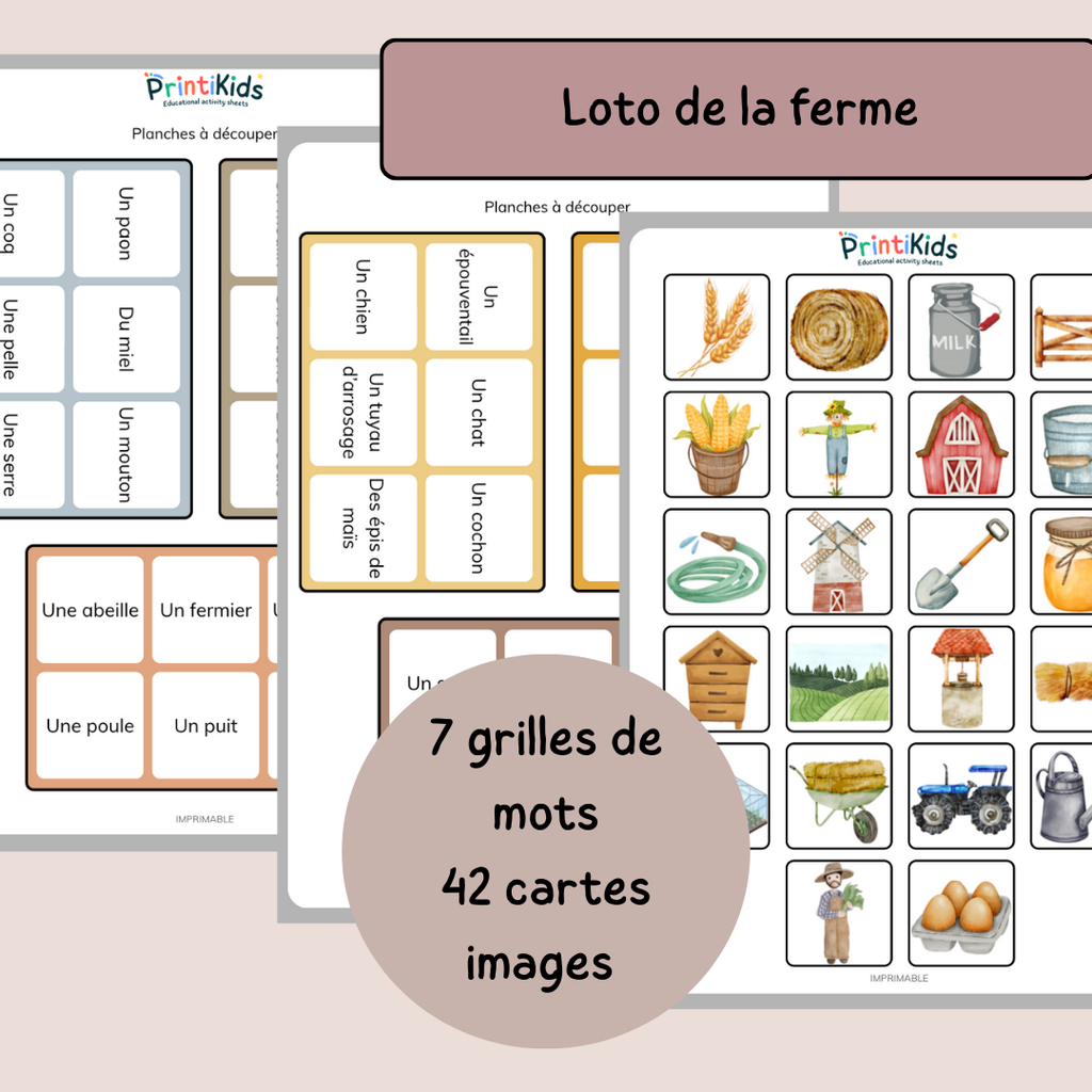 Pack jeux de la ferme - 4 activités CP CE1
