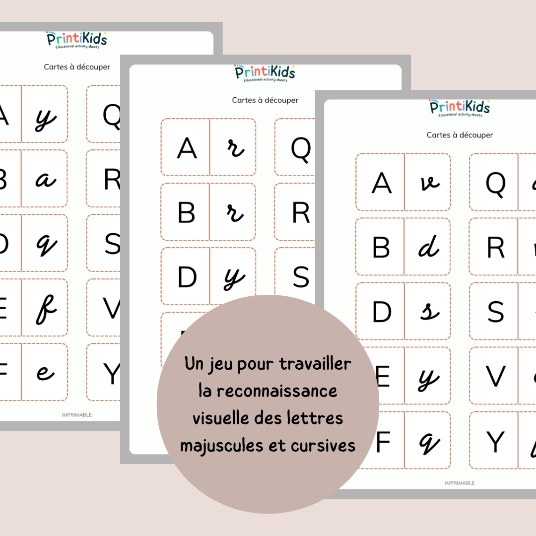 Domino des lettres majuscules & cursives – GS-CE1