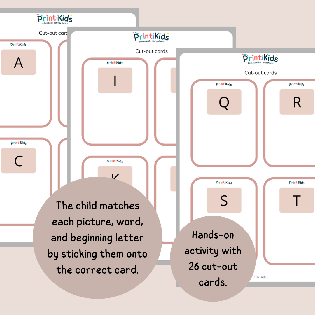 Alphabet Matching Game – Letters, Images & First Words - Preschool, Kindergarten