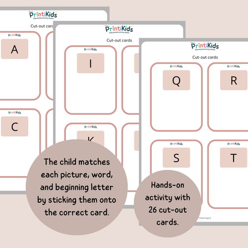 Alphabet Matching Game – Letters, Images & First Words - Preschool, Kindergarten