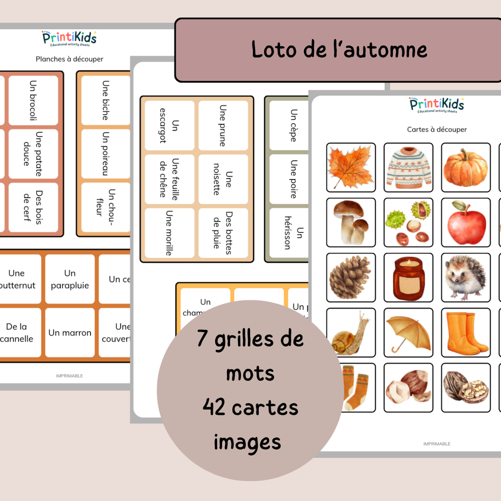 Pack Jeux d'Automne – 4 jeux de vocabulaire et lecture – CP CE1