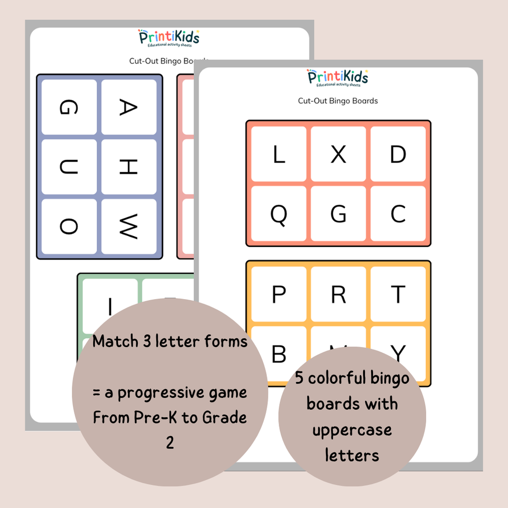 Alphabet Bingo – Match Uppercase, Lowercase & Cursive Letters – Pre-K Kindergarten Grade 1 Grade 2