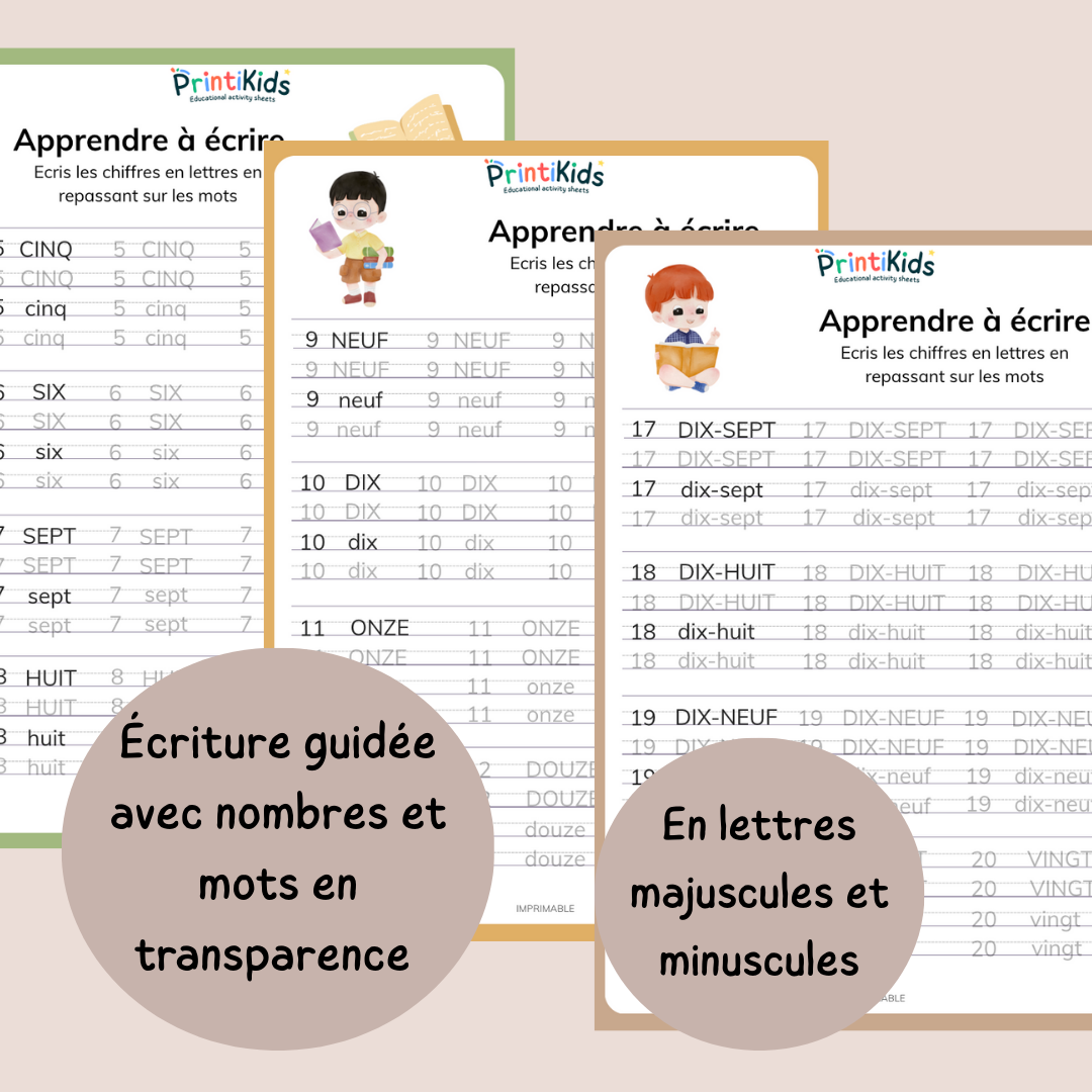 Pack écriture - Ecrire les nombres en mots de 1 à 20 - CP