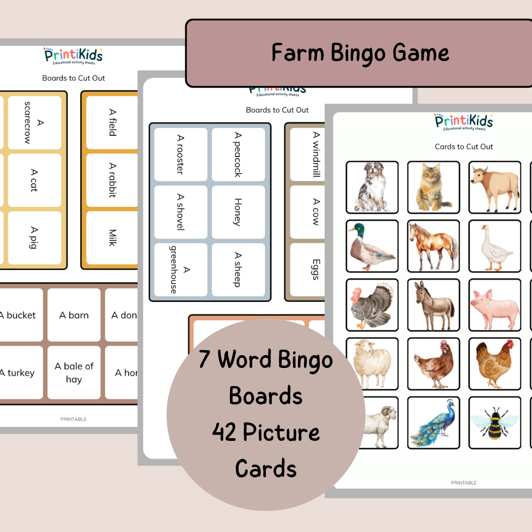 Farm Games Pack – Printable Literacy Games – Grade 1–2