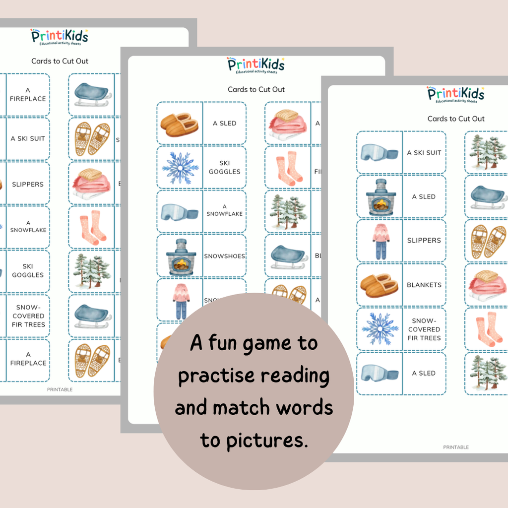 Winter Dominoes – Reading & Vocabulary Game – Grade 1–2