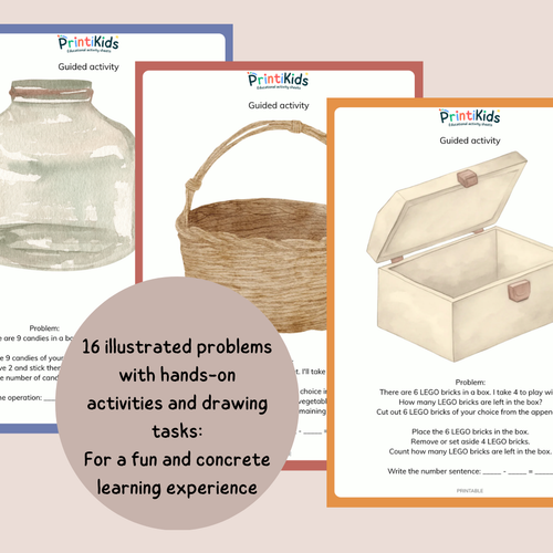 Addition and Subtraction Activities - Simple & Illustrated Math Problems - Grades 1-2