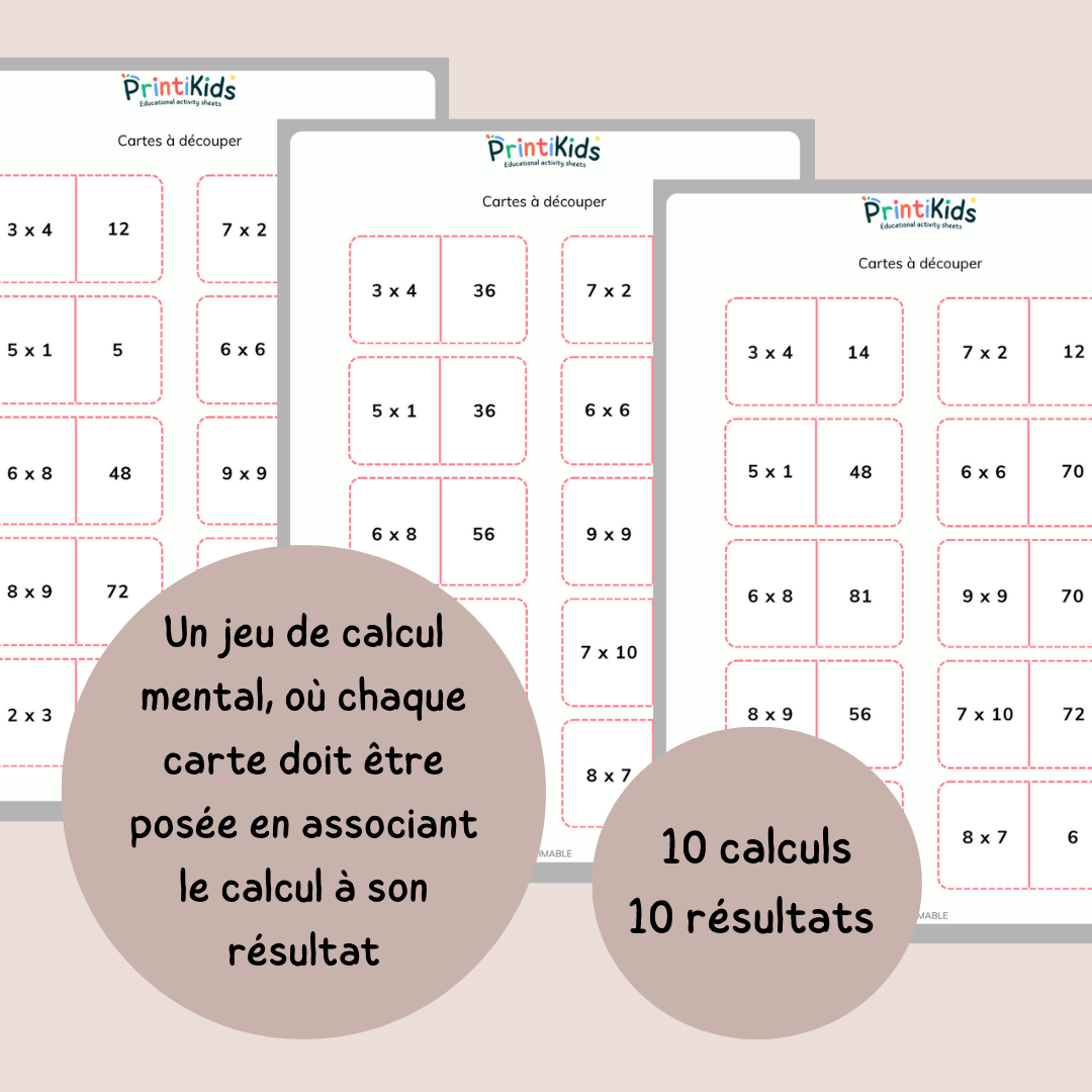 Domino des multiplications - CE1-CE2