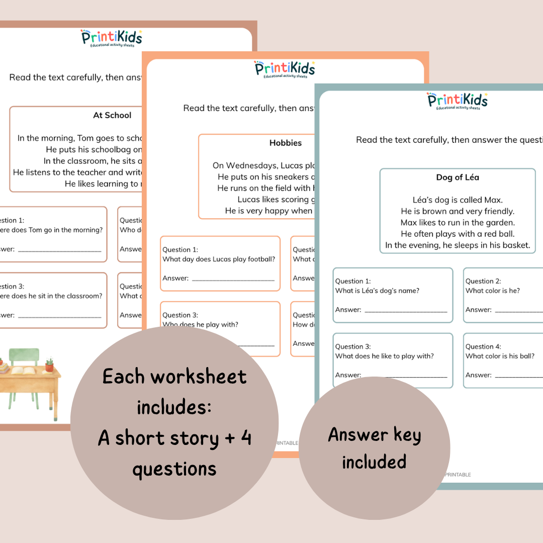 Reading Comprehension – Short Stories with Questions - Grade 1