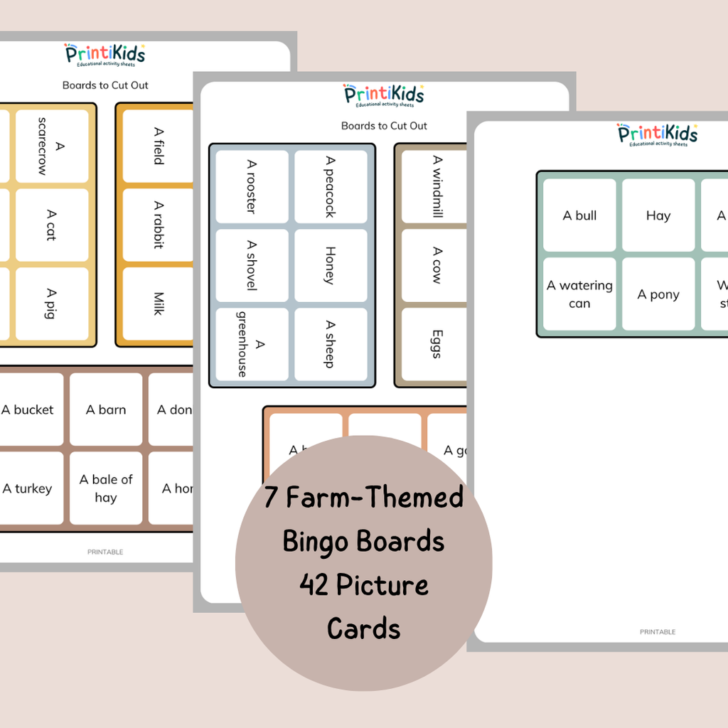 Farm Bingo – Printable Reading & Vocabulary Game - Grade 1–2